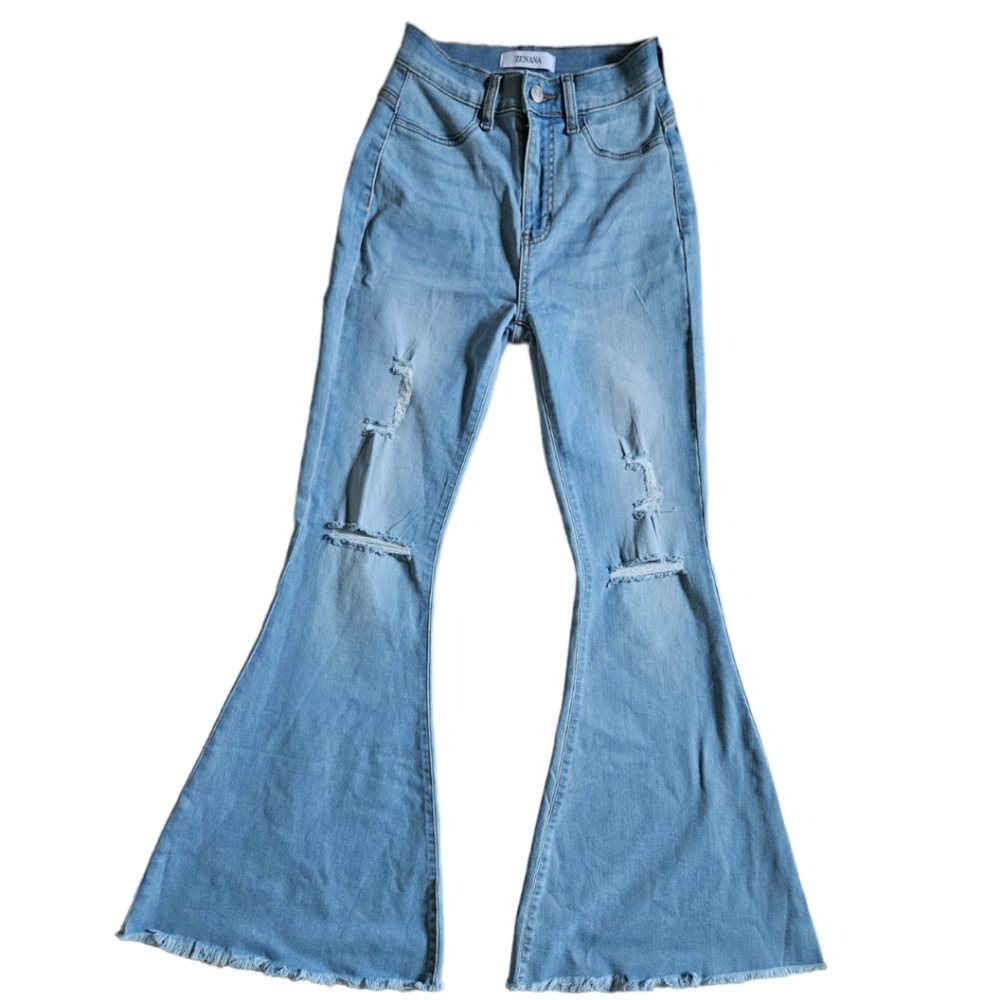 Zenana Mid-Rise Bell Bottom Jeans